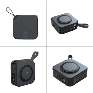 6 in 1 PD 20W Magnetic Wireless Charging Powerbank AC Wall Plug Built in Cable 10000mAh Portable Charger Power Banks