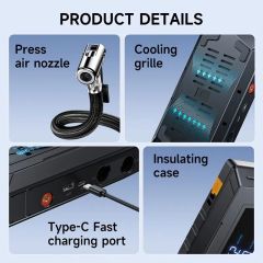 LCD Display Emergency Power Bank Portable Car Jump Starter with Tire Inflator Air Blower
