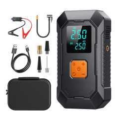 Car Jump Starter Air Compressor High Power 4000A Booster LED SOS Light Digital Pressure Gauge Plastic for Travel Outdoor Use