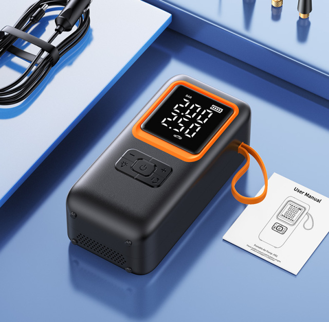 Car Accessories Portable Tire Inflator for Car and Motorcycle Rechargeable Air Compressor Pump