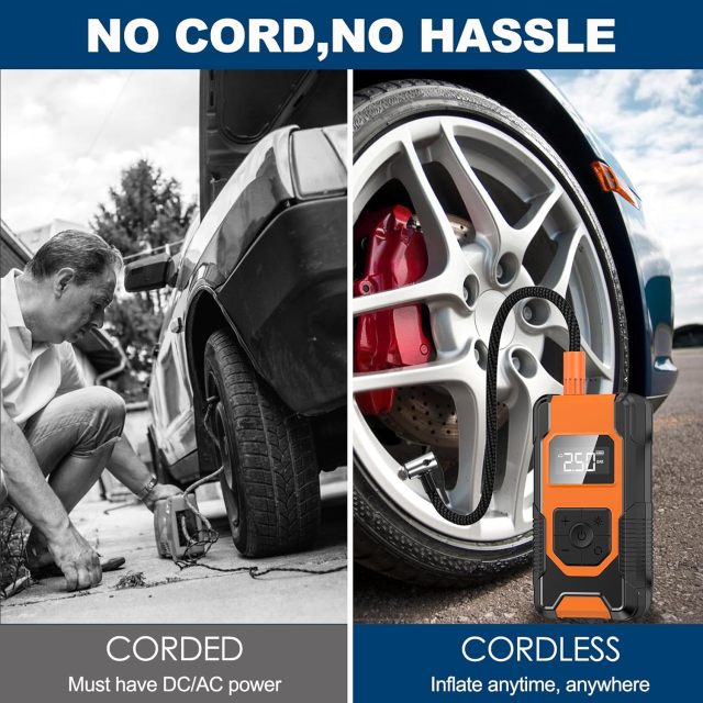 150PSI Portable Air Compressor Electric Air Pump With 12V Tire Inflator Pump