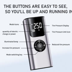 12V DC 150PSI Cordless Tire Pump with Dual Display Portable Air Compressor Car Tire Inflator for Bike Motorcycle Car Tires Balls