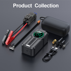 5 in 1 Portable Car Jump Starter 12 Volt Booster with Inflator for Vehicle Battery Cell Phone Charging 5 Volt Adapter
