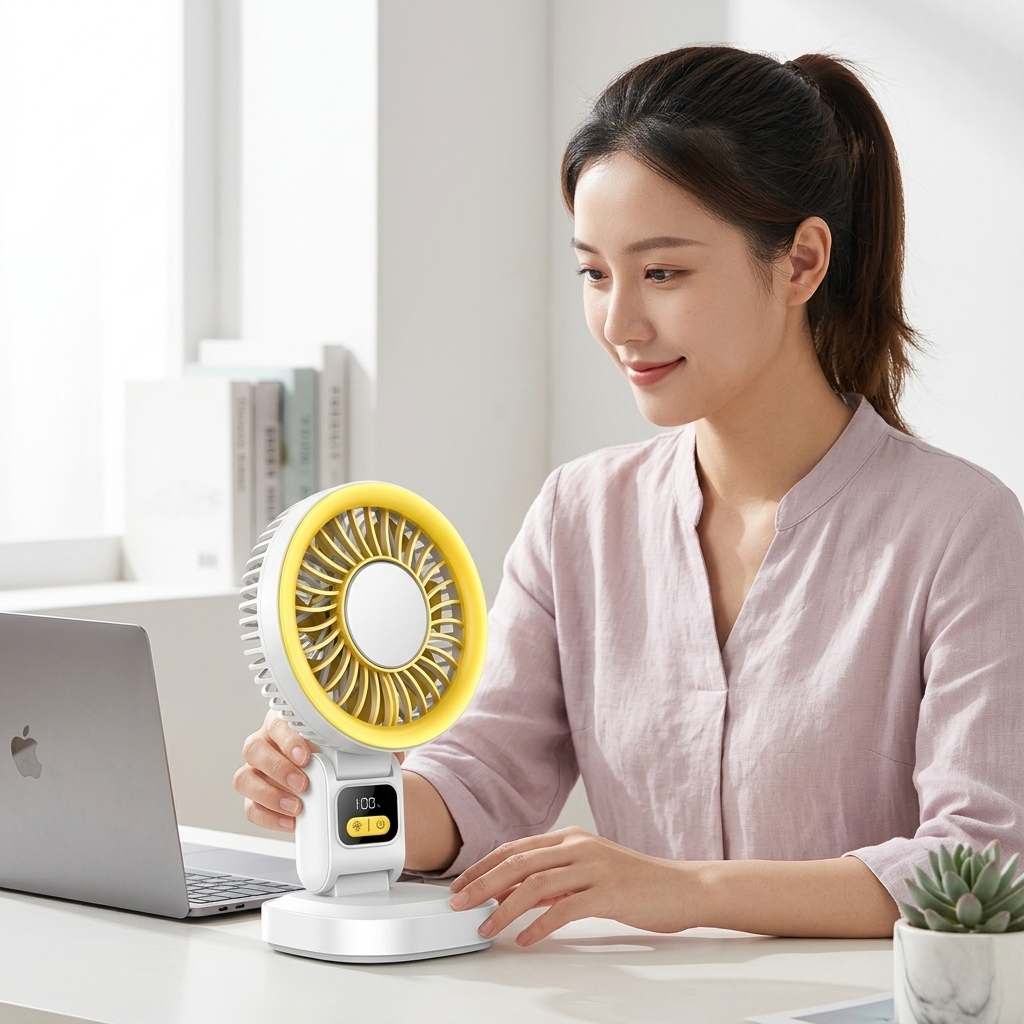 M375 Portable Foldable Cooling Fan with TEC Ice Cooling Plate