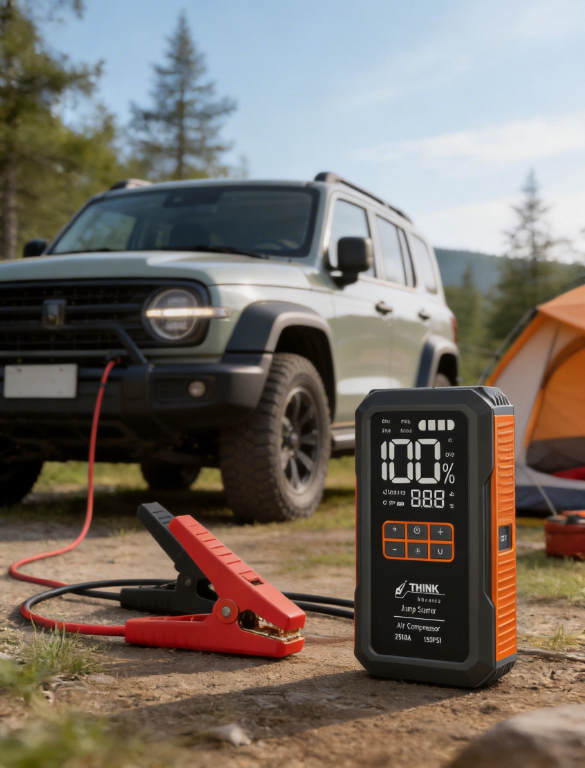 FC819 5-in-1 Car Jump Starter with Air Compressor & Booster Cable System (2000A)