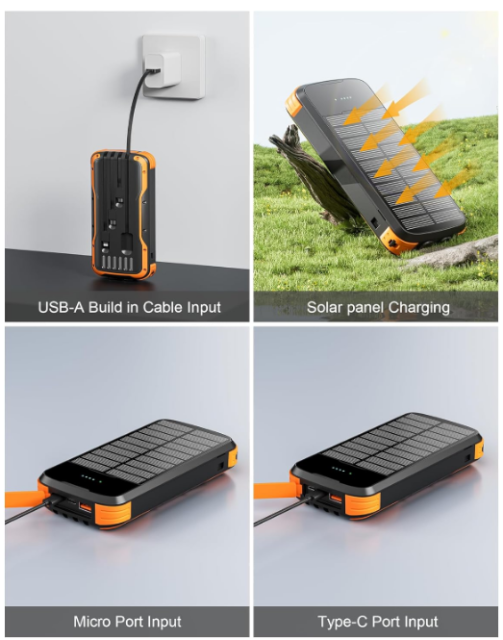 L24S 20000mAh 2-in-1 Wireless Solar Power Bank with Fast Charging