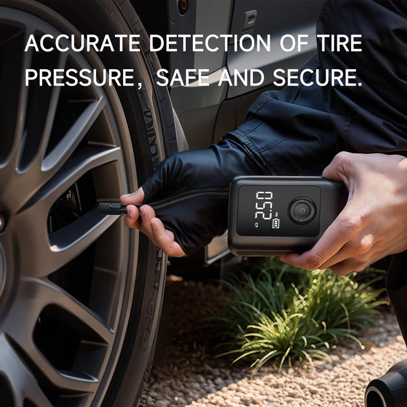 MI01 Wireless Tire Inflator 12V Portable Electric Air Pump with LCD Digital Display