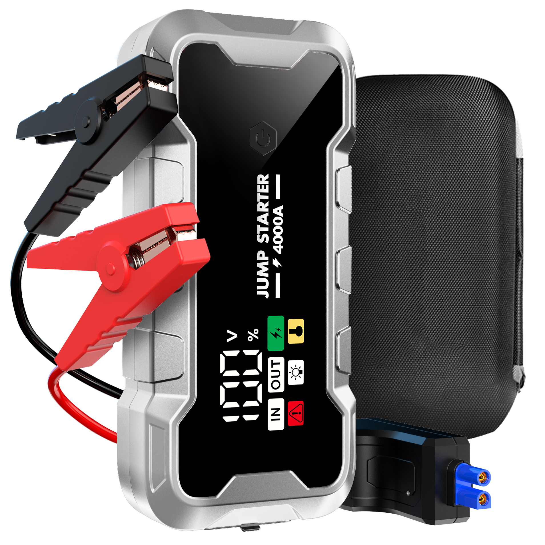 JY07 Super Capacitor Car Jump Starter 4000A Portable Booster with Digital LCD Display