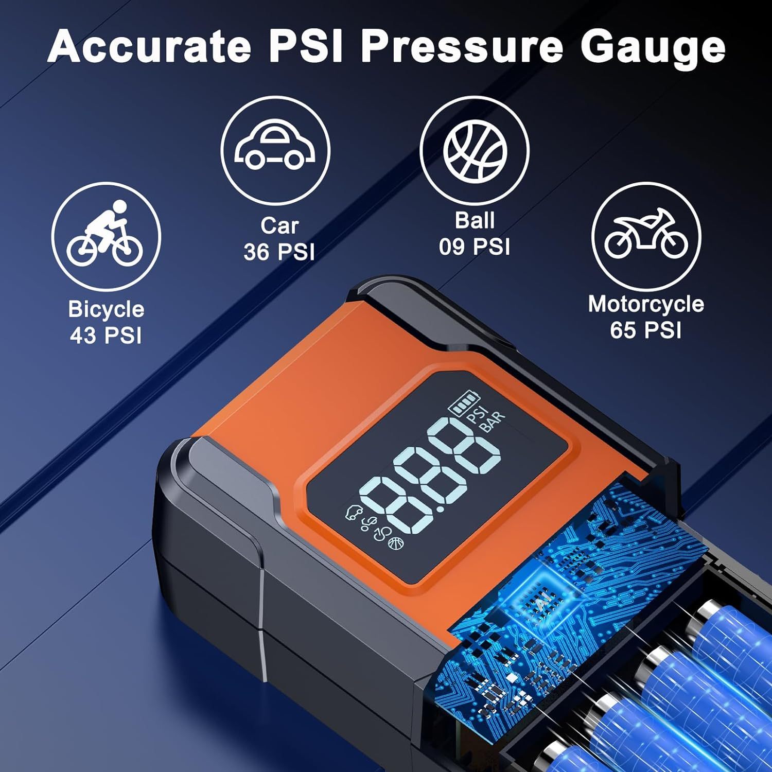 YQ01 Wireless Portable Tire Inflator Pump 150PSI Fast Inflation Air Pump