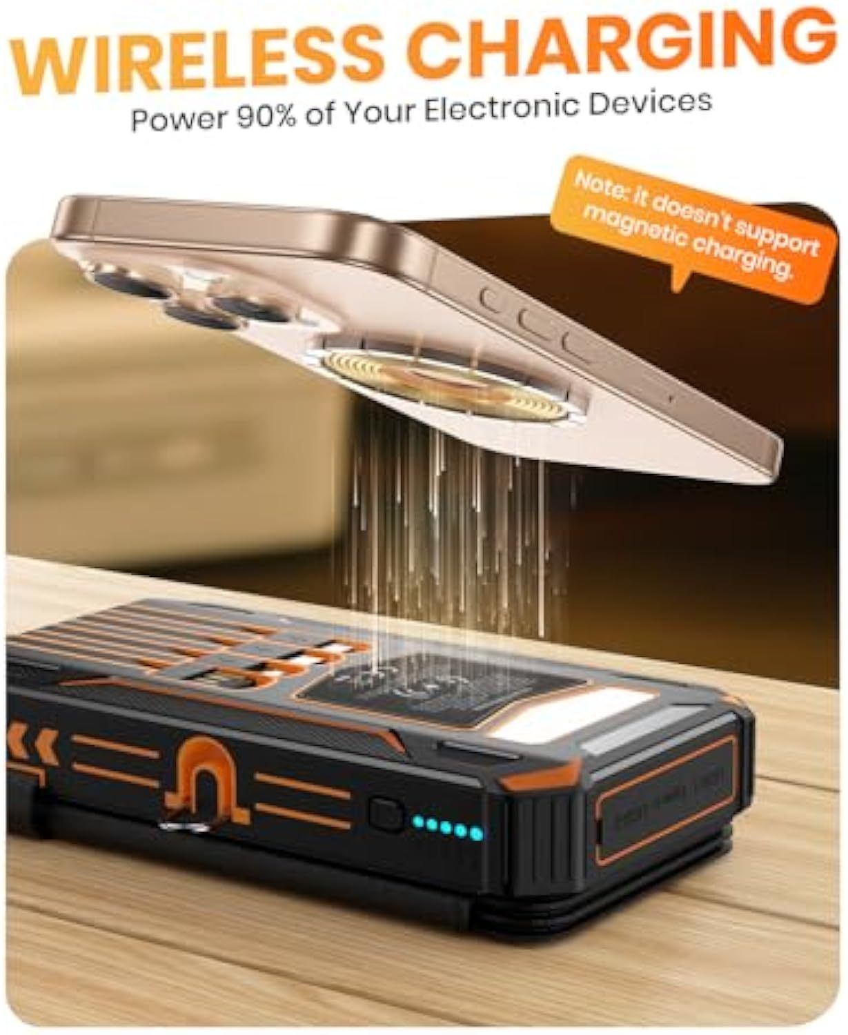 905 20000mAh Portable Solar Power Bank with 15W Wireless Charging