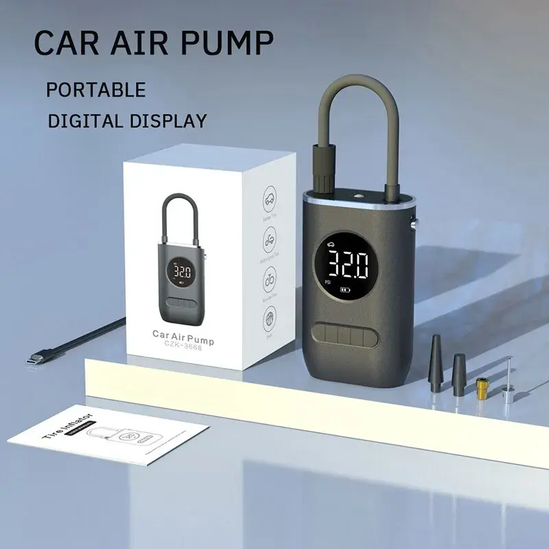 3668 150PSI Digital Display Cordless Tire Inflator Mini Air Pump