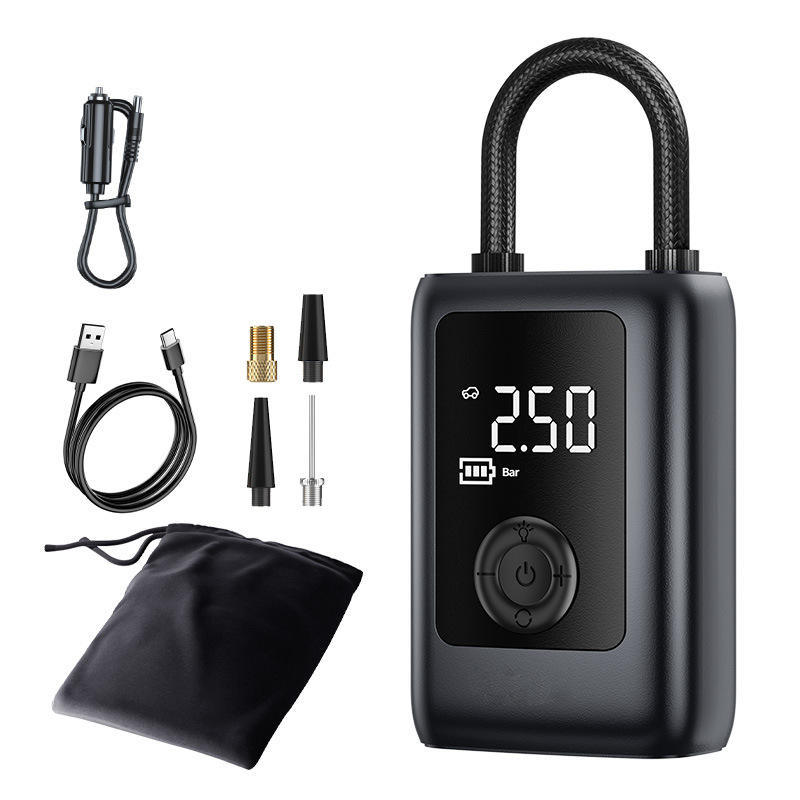 MI01 Wireless Tire Inflator 12V Portable Electric Air Pump with LCD Digital Display