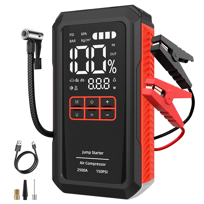 FC819 5-in-1 Car Jump Starter with Air Compressor & Booster Cable System (2000A)