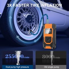 YQ01 Wireless Portable Tire Inflator Pump 150PSI Fast Inflation Air Pump
