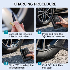 MI01 Wireless Tire Inflator 12V Portable Electric Air Pump with LCD Digital Display