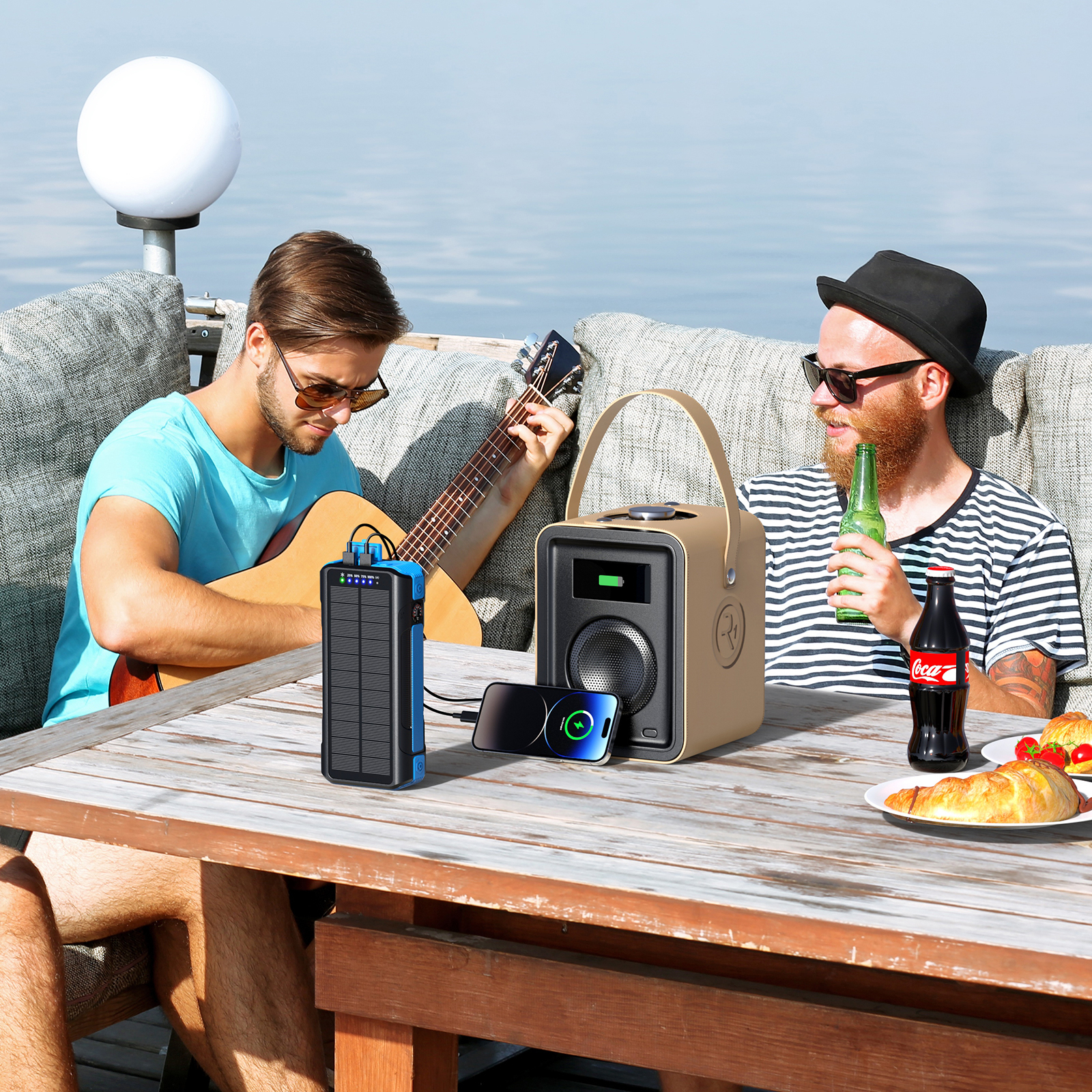 912 Solar Hand Crank Power Bank PD22.5W with Built-in Cables & SOS Emergency Light