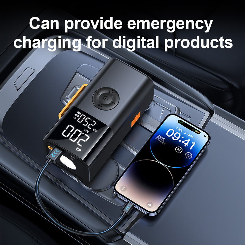 QS213 5-in-1 4000A Car Jump Starter with Tire Inflator, Blower & Vacuum