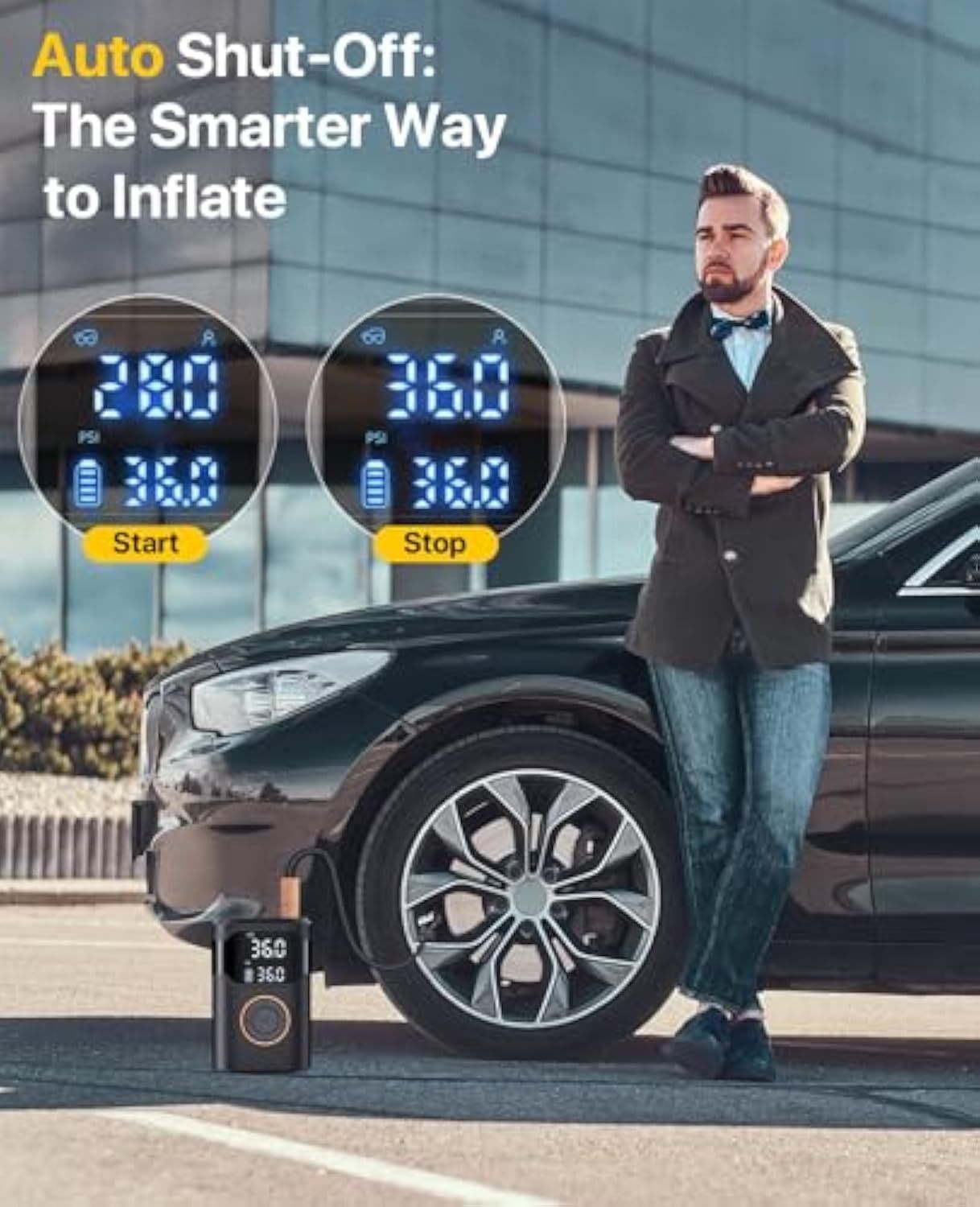 371 Portable Tire Inflator 12V Electric Air Pump for Car Emergency Use