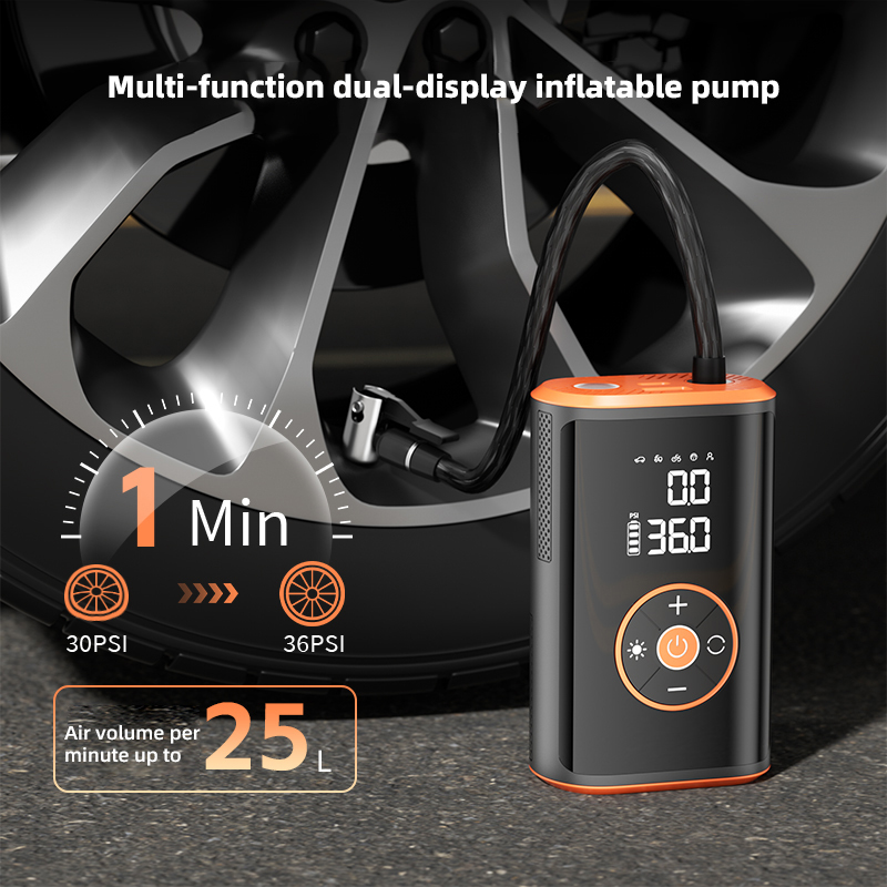 906 Cordless Portable Tire Inflator Air Pump with Digital Pressure Gauge