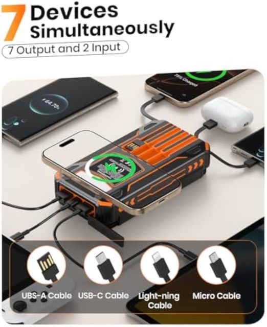 905 20000mAh Portable Solar Power Bank with 15W Wireless Charging