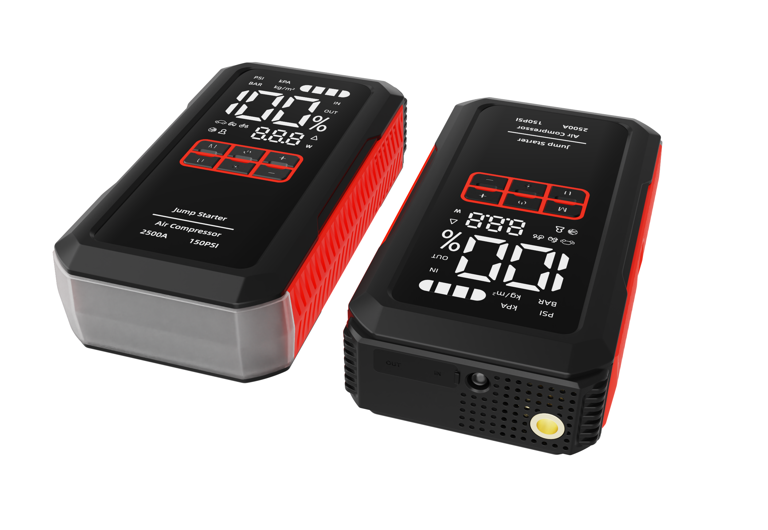 FC819 5-in-1 Car Jump Starter with Air Compressor & Booster Cable System (2000A)