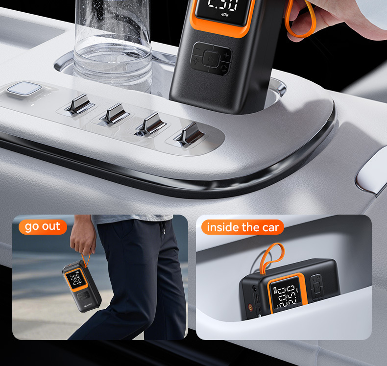 JY01 Cordless Tire Inflator Portable Air Pump with LCD Display (150PSI)
