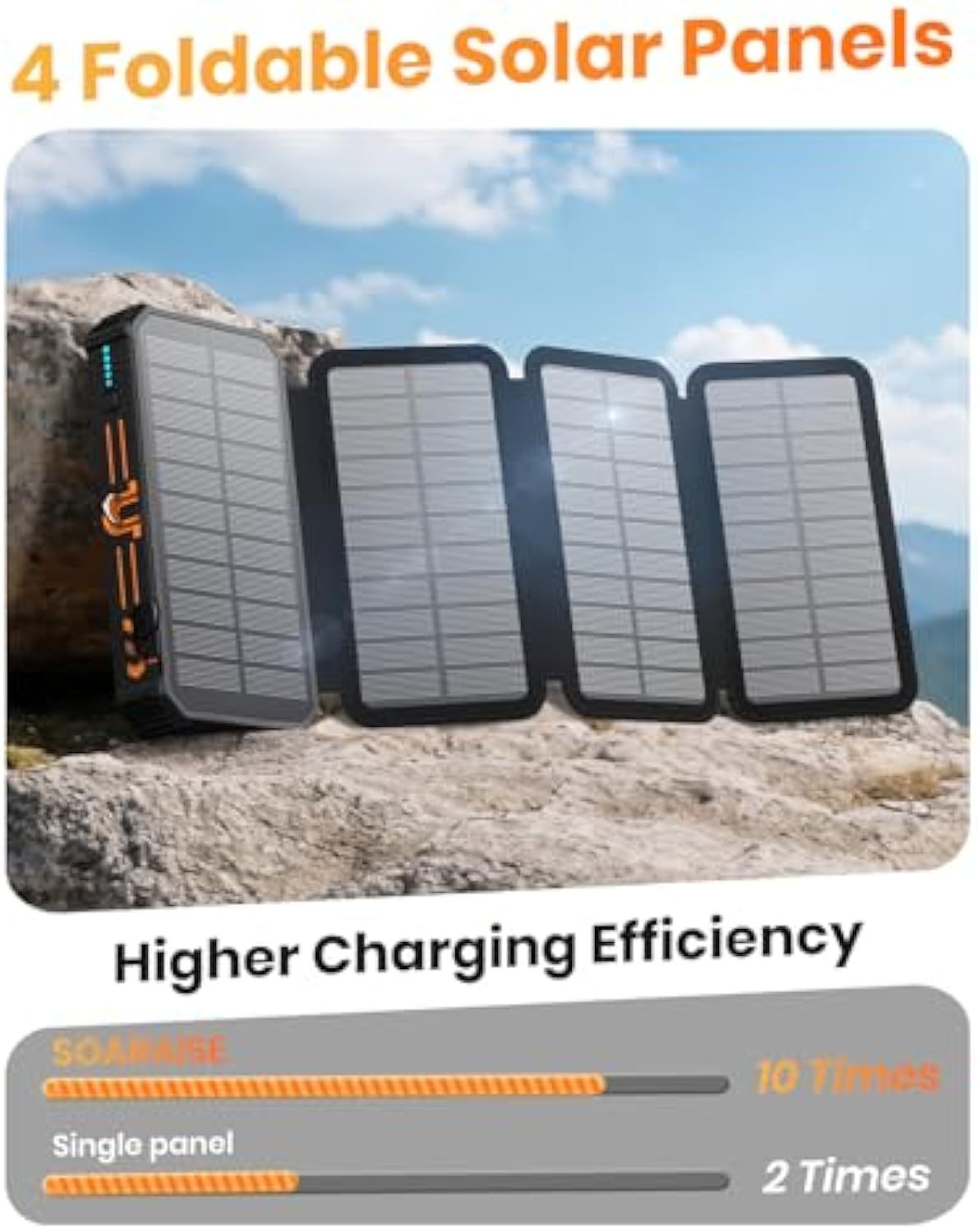 905 20000mAh Portable Solar Power Bank with 15W Wireless Charging