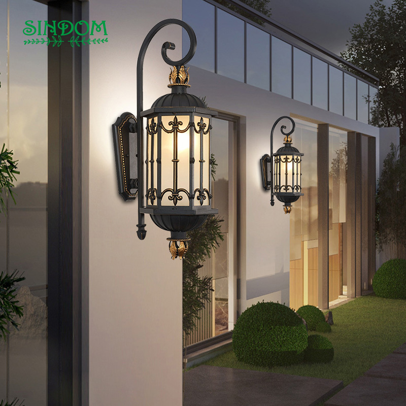 European Antique Style Waterproof Fixture Wall Sconce Light