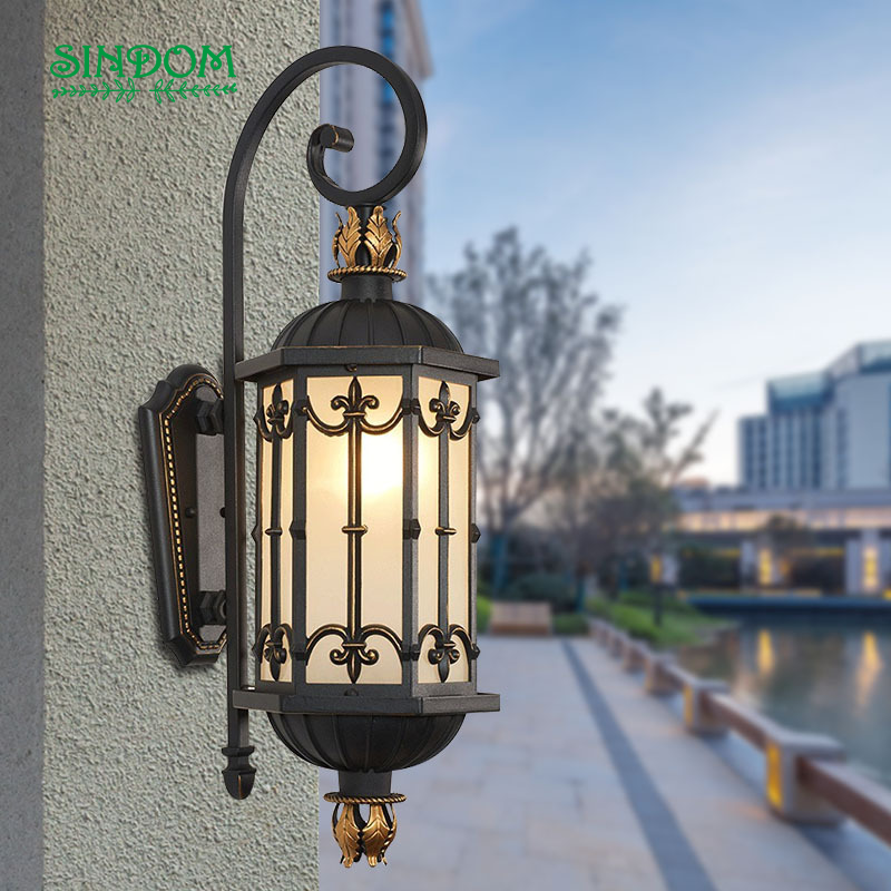 European Antique Style Waterproof Fixture Wall Sconce Light
