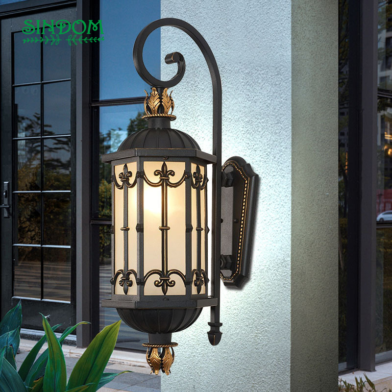 European Antique Style Waterproof Fixture Wall Sconce Light