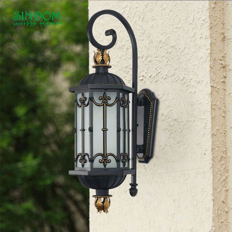 European Antique Style Waterproof Fixture Wall Sconce Light