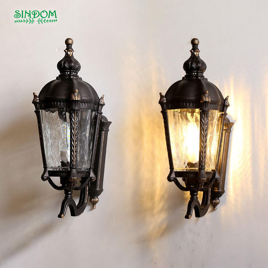 European Cast Aluminium Water-corrugated Glass High Lumen Wall Light