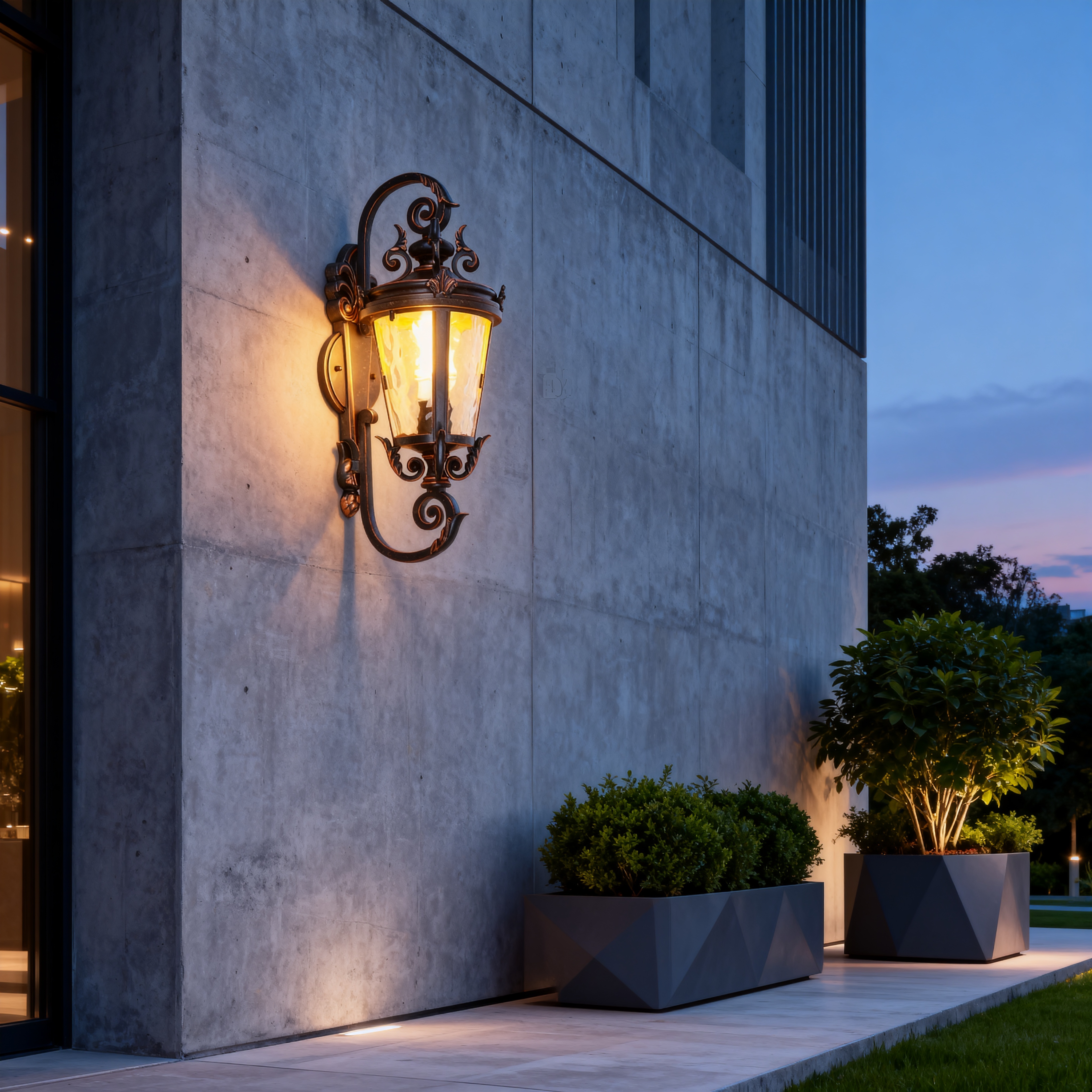 Outdoor Lamp Wall Sconce Light Garden Superior Materials Modern LED Aluminum Glass Anti-corrosion Powder Coated CE Certified