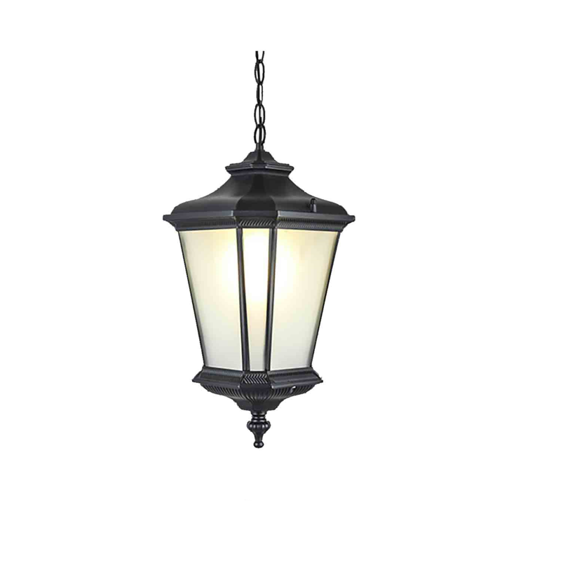 Classic Black Outdoor Hanging Lantern - Waterproof Porch Light for Villa, Hotel & Garden