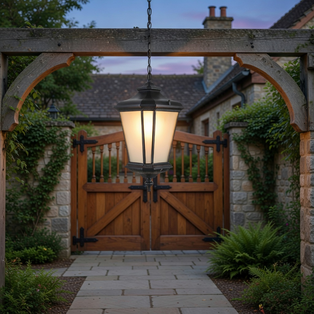 Classic Black Outdoor Hanging Lantern - Waterproof Porch Light for Villa, Hotel & Garden