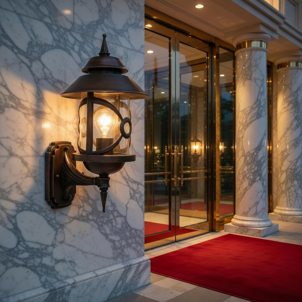 Weatherproof Antique Bronze Wall Mount Lantern - Clear Glass Outdoor Lighting for Home, Hotel & Patio