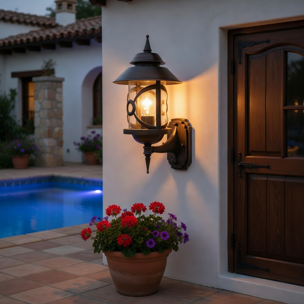 Weatherproof Antique Bronze Wall Mount Lantern - Clear Glass Outdoor Lighting for Home, Hotel & Patio