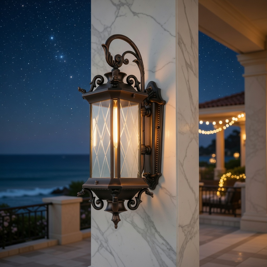 Classic European Style Outdoor Lantern - Antique Finish Aluminum Wall Light for Porch, Courtyard, and Estate Decoration