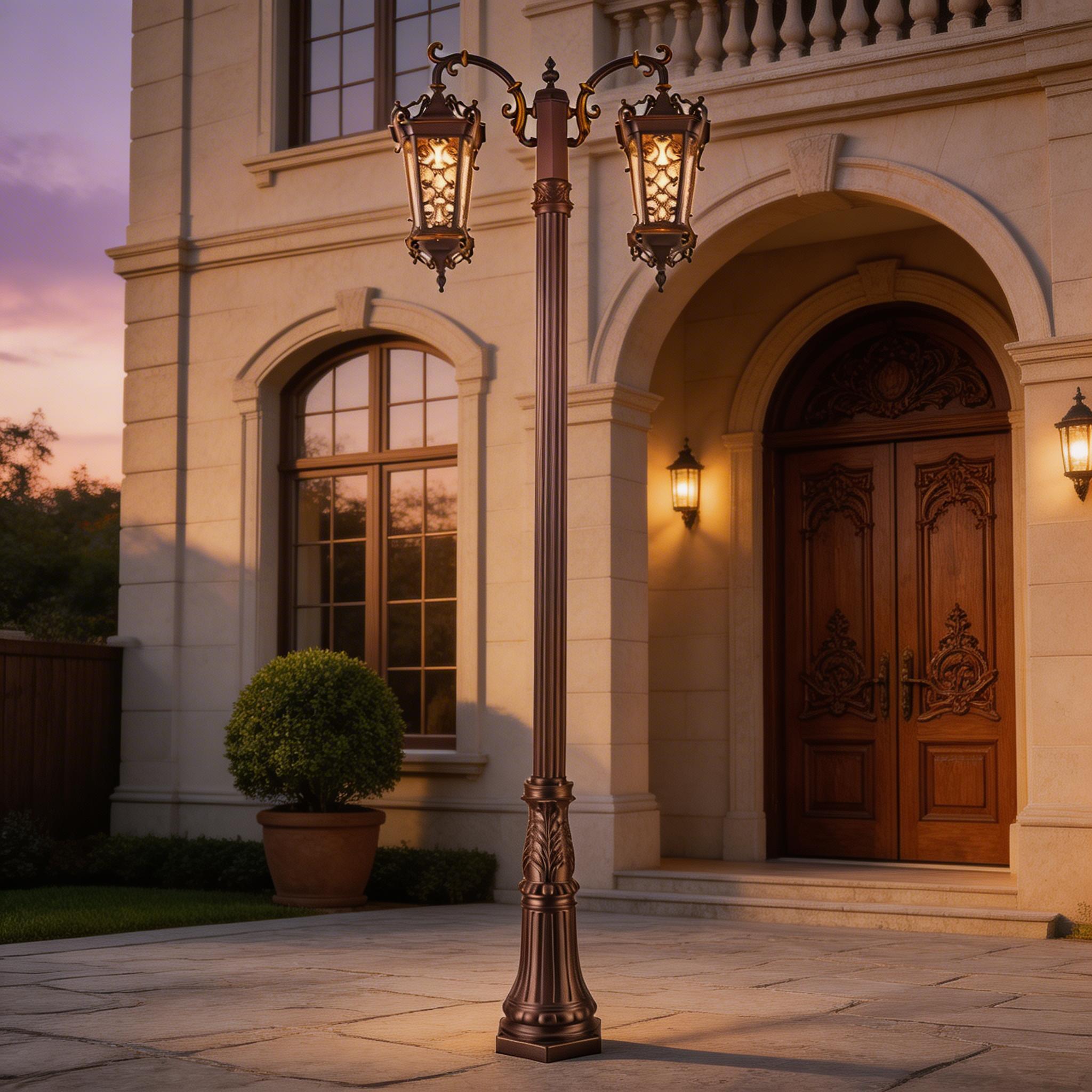 IP65 Waterproof & Durable Aluminum Design Modern Outdoor Pole Light for Garden Pathway, Driveway, & Landscape -