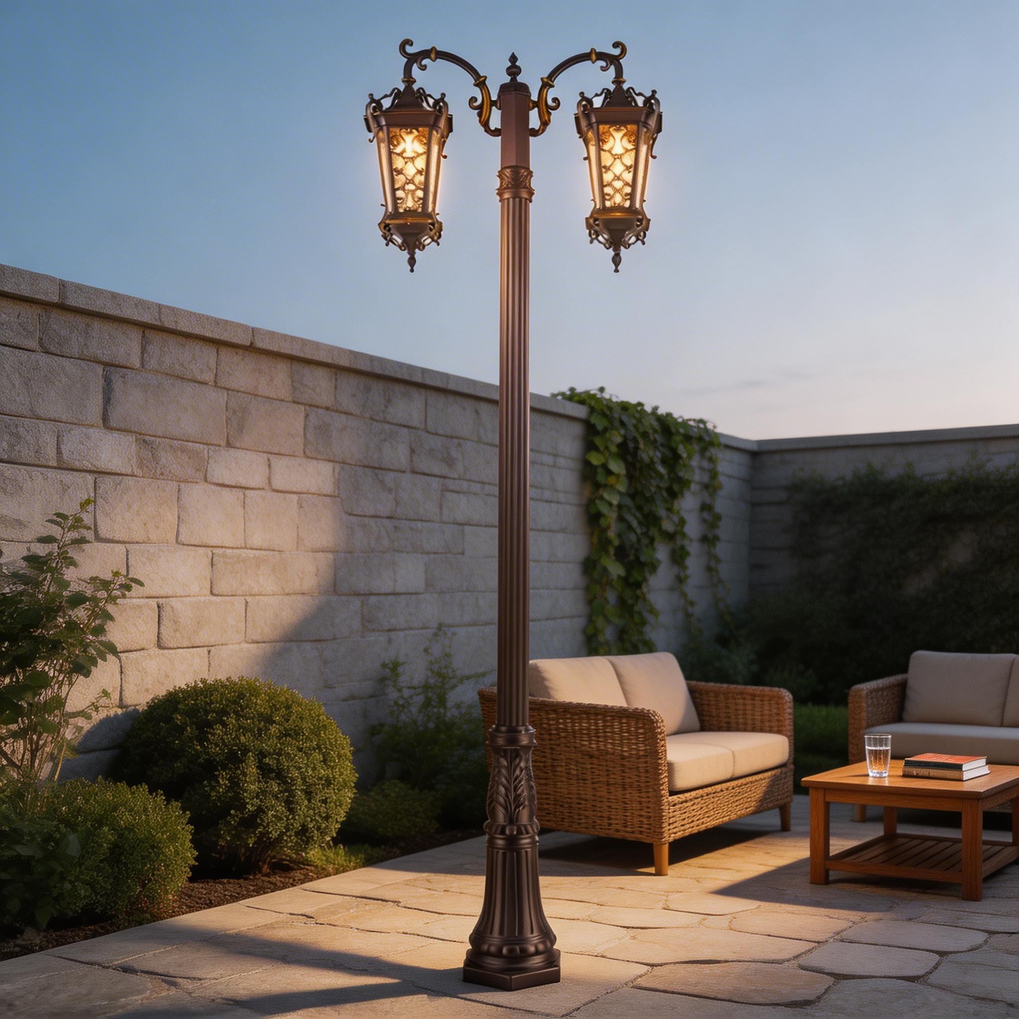 IP65 Waterproof & Durable Aluminum Design Modern Outdoor Pole Light for Garden Pathway, Driveway, & Landscape -
