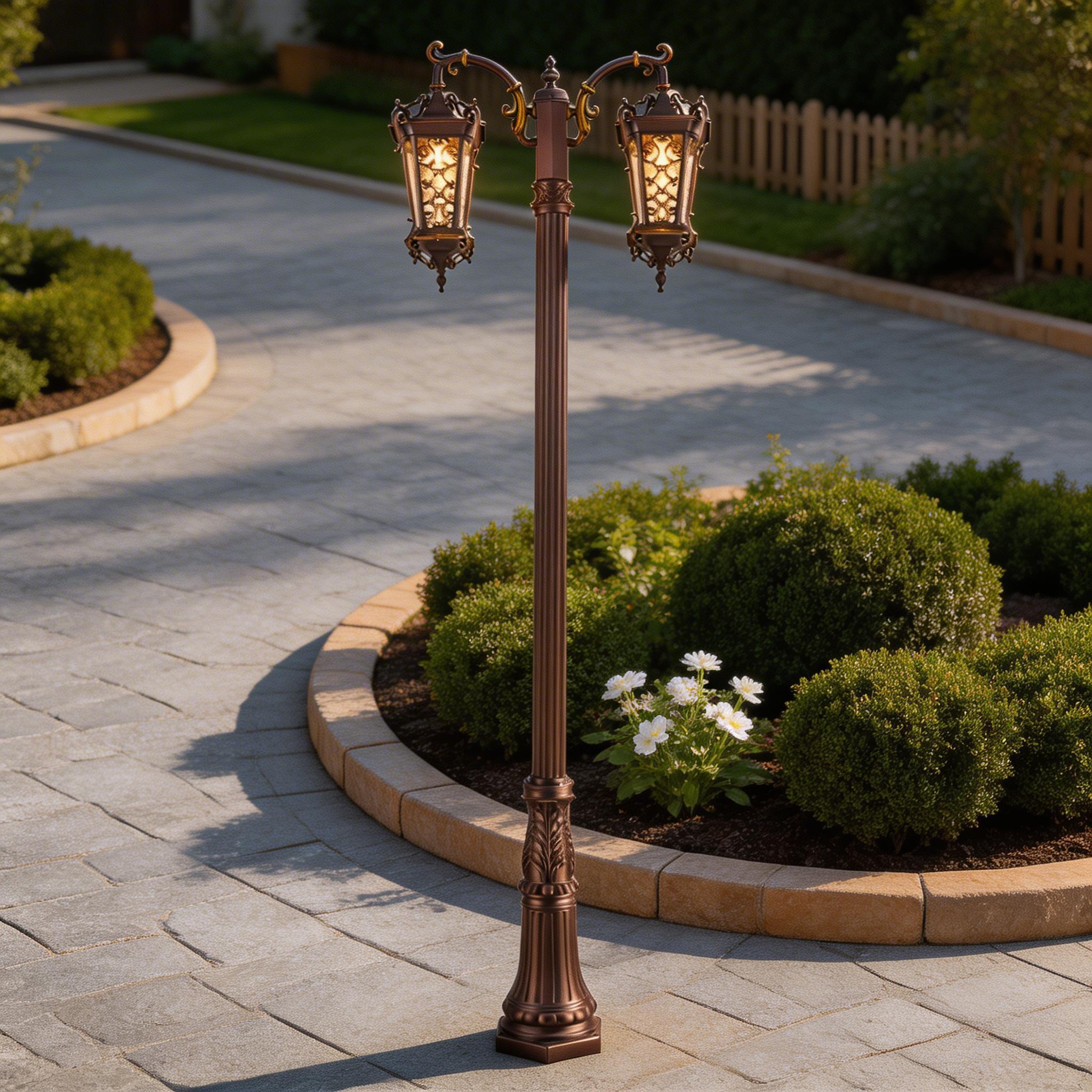 IP65 Waterproof & Durable Aluminum Design Modern Outdoor Pole Light for Garden Pathway, Driveway, & Landscape -