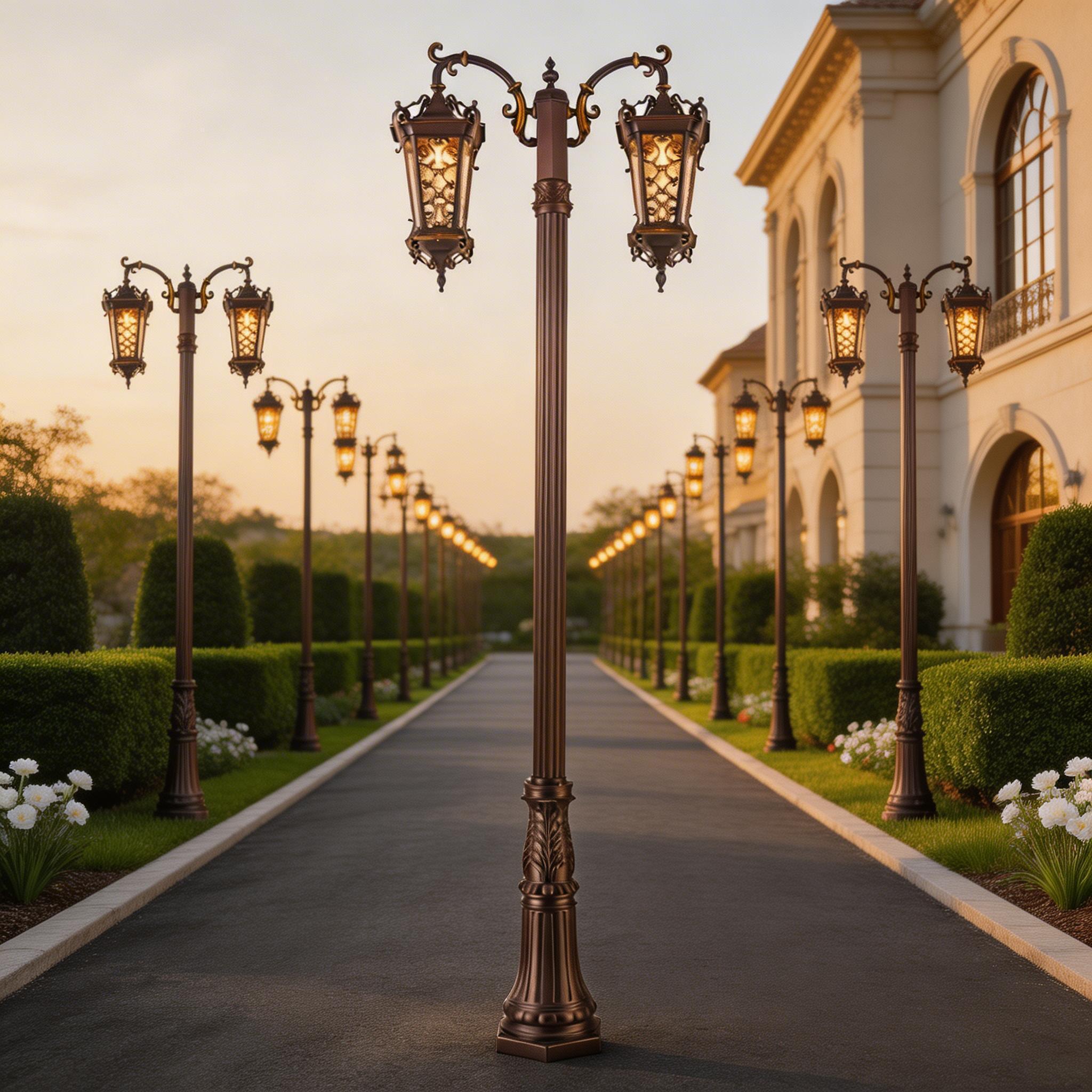 IP65 Waterproof & Durable Aluminum Design Modern Outdoor Pole Light for Garden Pathway, Driveway, & Landscape -