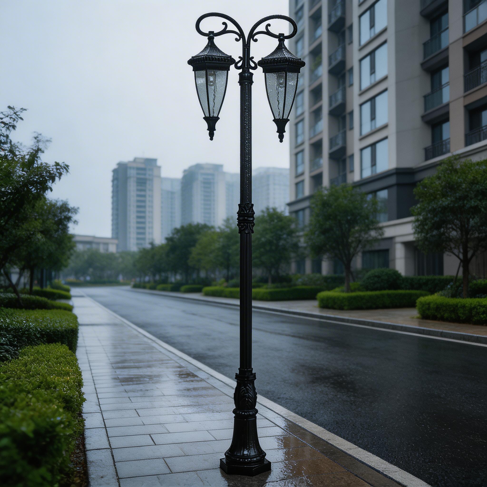 Warm White LED & Weather Resistant Rustic Vintage Pole Light Cast Aluminum Outdoor Garden Light for Patio, & Villa Entrance