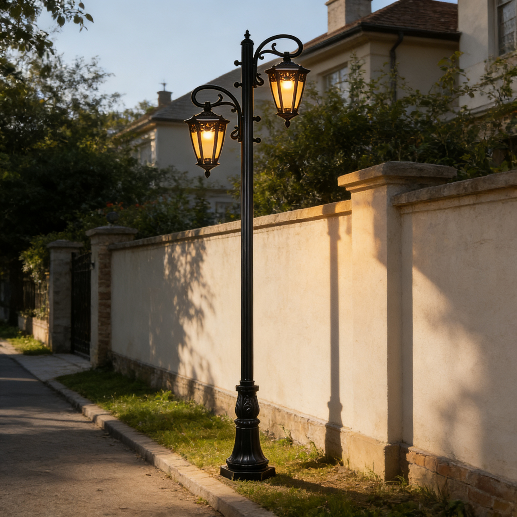 Landscape IP65 Rated Contemporary Modern Black Aluminum LED Pole Light for  Garden
