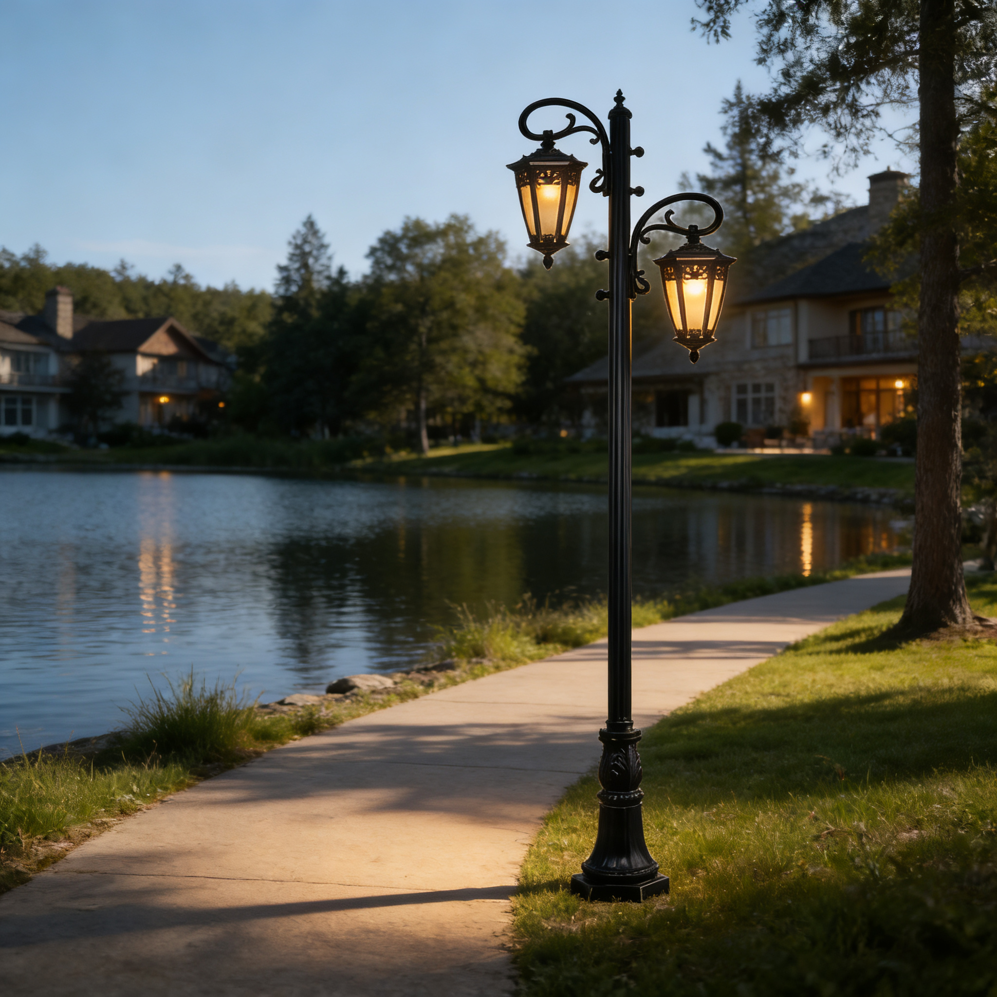 Landscape IP65 Rated Contemporary Modern Black Aluminum LED Pole Light for  Garden