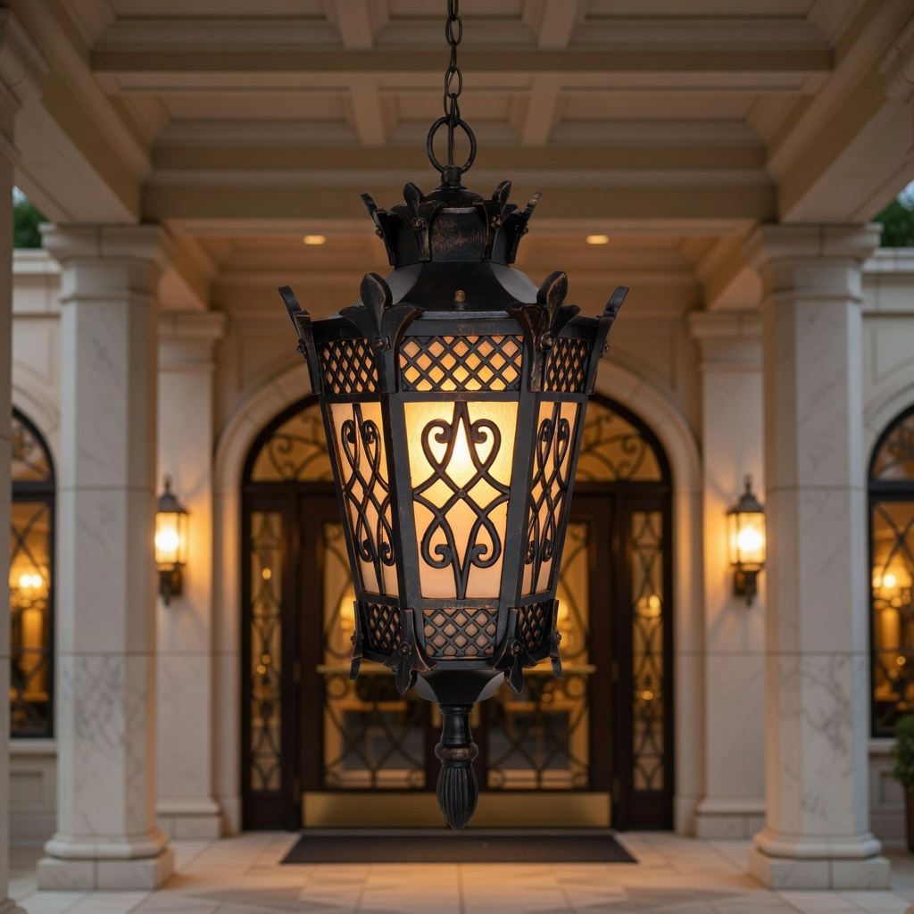 Contemporary Outdoor Hanging Light Fixtures Aluminum Pendant for Porch and Entryway