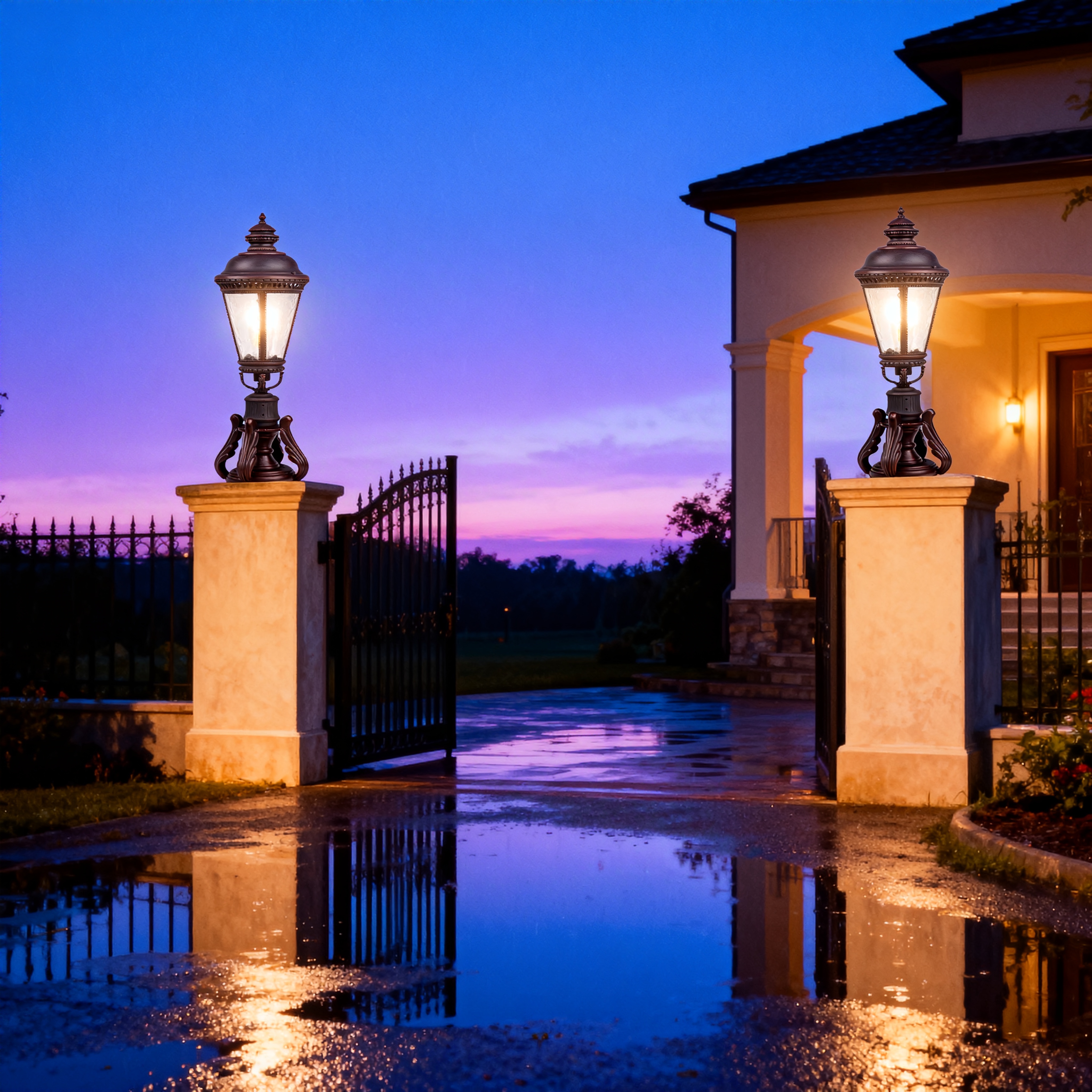 Outdoor Aluminum Pillar Lighting Fixtures for Gate Entrance, Courtyard and Villa