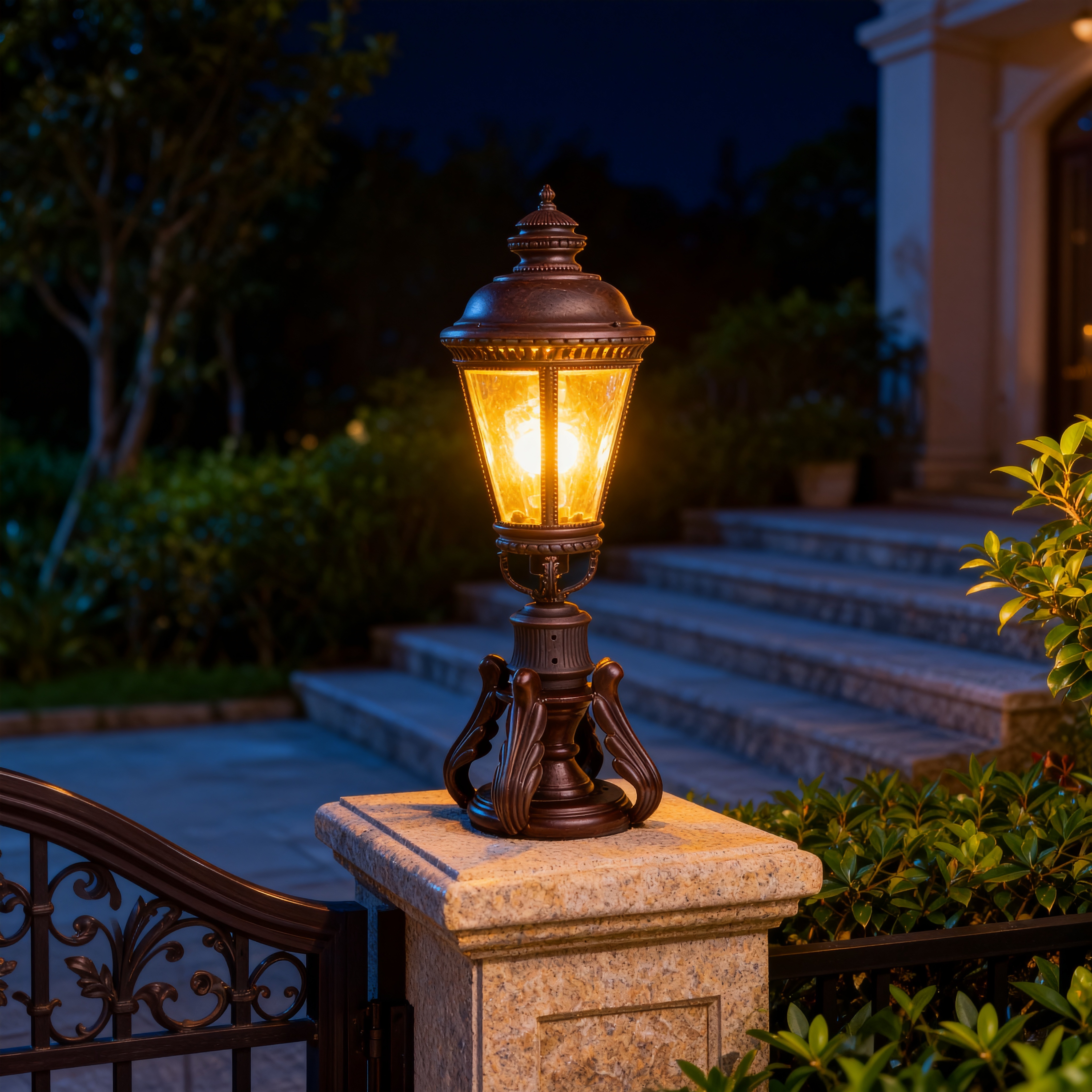 Outdoor Aluminum Pillar Lighting Fixtures for Gate Entrance, Courtyard and Villa