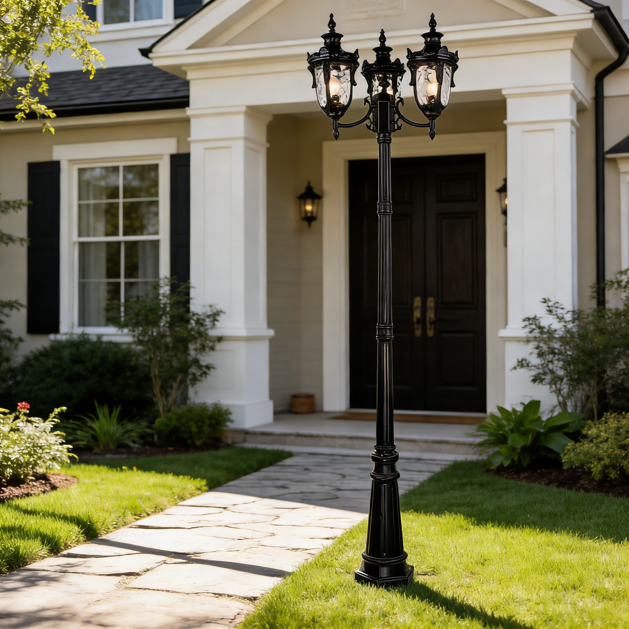 Luxury Aluminum Courtyard Lighting Fixtures Pole Lamp for Villas, Hotels and Garden Spaces