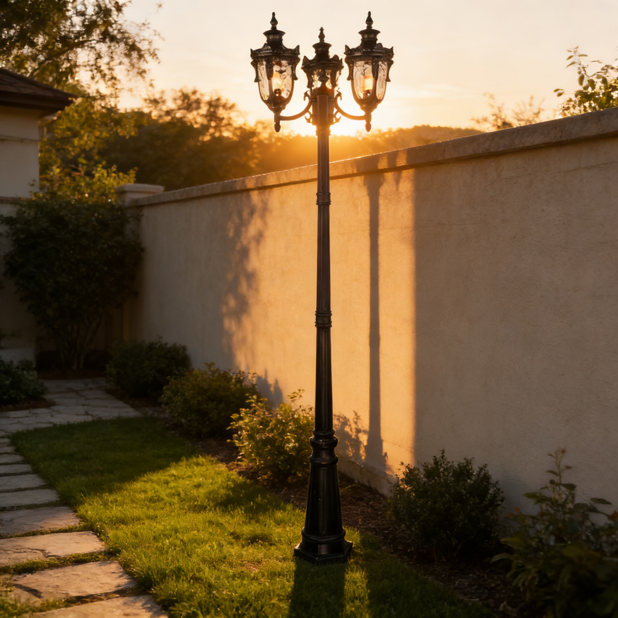 Luxury Aluminum Courtyard Lighting Fixtures Pole Lamp for Villas, Hotels and Garden Spaces